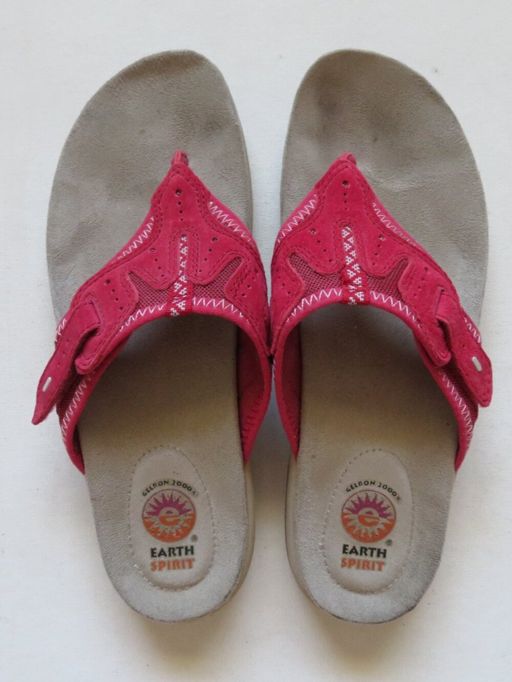 Earth Spirit Gelron 2000 Red Flip Flop Sandals Women's 8.5